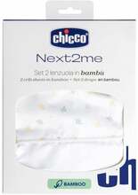 Voodilina Chicco Next2Me Forever, bambus, valge/kollane/roheline, kummiga
