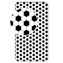 Kummiga voodilina Jerry Fabrics Football, 90 x 200 cm, valge/must