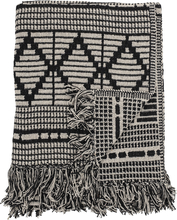 Pleed Bloomingville Gutte, taaskasutatud puuvill, 130 x 160 cm, must