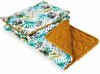 Voodipesukomplekt CebaBaby Palmas, tekk 75 x 100 cm ja padi 30 x 40 cm, sinep/roheline
