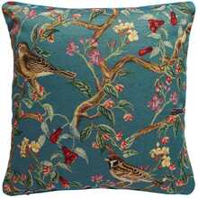 Dekoratiivpadi Home4you Holly, 45 x 45 cm, sinine/pruun/punane, linnud