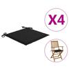 Aiatooli istmepadjad Dkd Home Decor, 40 x 40 x 3 cm, must, 4 tk