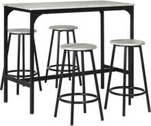 Baarilaud HOMCOM koos baaritoolidega, 5-osaline komplekt, hall