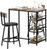 Baarilaud HOMCOM, 3-osaline komplekt, teras/tamm