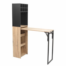 Baaririiul lauaga Home4you Hannes, 44 x 120 x 170 cm, tamm/must