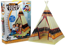 Indiaani telk lastele Lean Toys Kids Teepee Tent, 155 cm + 60 pallikest