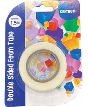 Kahepoolne teip Centrum, 19 mm x 1,5 m, valge