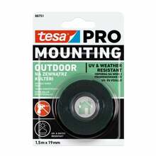 Kahepoolne teip välistingimustesse Tesa, 1,5 m x 19 mm, 66751-00004-00