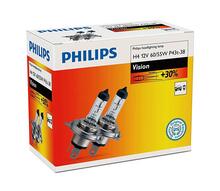 Autolambid Philips H4 P43T, 12 V, 55 W, Vision +30 proc., 2 tk