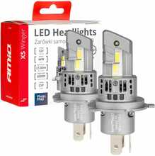 LED autolambid Amio H4, 6000 K, x5 seeria, canbus