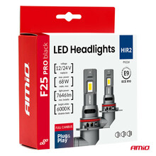 LED autopirn Amio F25 Pro Black Full Canbus HIR2, 68 W, 12 V/24 V, AMIO-04724