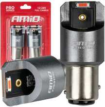 LED pirn Amio Canbus Pro P21/5W, 2x1860 SMD, punane, 12V/24V, AMIO-03596