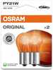 Autolamp Osram 7507-02B BAU15S, 21 W, 12 V, kollane, 2 tk