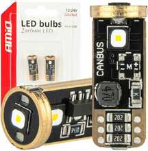 LED pirn Amio T10 W5W 3SMD 3838, valge, 12V/24V, AMIO-04246