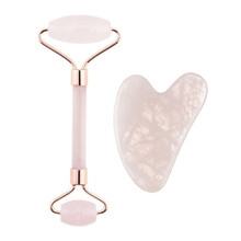 Näorull ja Gua Sha komplekt Palsar 7 Rose Quartz Jade Roller & Gua Sha Set, roosa