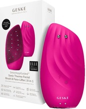 Näopuhastushari Geske Sonic Thermo Facial Brush & Face-Lifter 8in1, roosakas punane