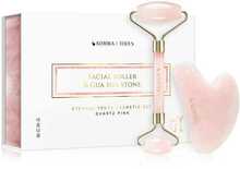 Näomassaaži komplekt Korika Face Roller & Gua Sha Eternal Youth, roosa kvarts