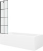 Vann Mexen Vega 550115070X9505007077, 150 x 70 x 40 cm, valge/must, koos klaasist seinaga