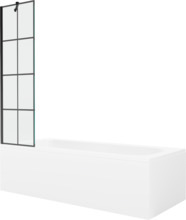 Vann Mexen Vega 550115070X9505007077, 150 x 70 x 40 cm, valge/must, koos klaasist seinaga
