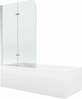 Vann Mexen Cubik 550315070X9010020100, 150 x 70 x 40 cm, valge, seinaga, läbipaistev kroom