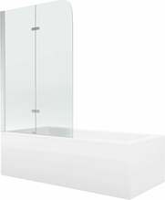 Vann Mexen Cubik 550315070X9010020100, 150 x 70 x 40 cm, valge, seinaga, läbipaistev kroom