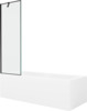 Vaba paigaldusega vann Mexen Cubik 550316070X9506007070, 160 x 70 cm, valge musta mustriga, koos 60 cm klaasseinaga