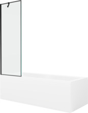 Vaba paigaldusega vann Mexen Cubik 550316070X9506007070, 160 x 70 cm, valge musta mustriga, koos 60 cm klaasseinaga