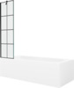 Vaba paigaldusega vann Mexen Vega 550116070X9505007077, 160 x 70 cm, valge/must, klaasist seinaga