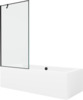 Vaba paigaldusega vann Mexen Cube 550518080X9509007070, 180 x 80 cm, viimistlusega ja klaasist seinaga 90 cm, valge/must