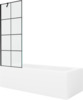 Vann Mexen Vega 550115070X9507007077, 150 x 70 cm, valge musta mustriga, viimistlusega ja 70 cm klaasseinaga