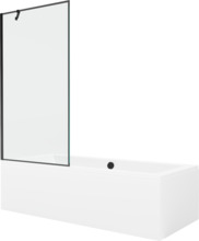 Vaba paigaldusega vann Mexen Cube 550518080X9509007070, 180 x 80 cm, viimistlusega ja klaasist seinaga 90 cm, valge/must