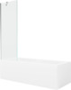 Vann Mexen Cubik 550316070X9506000001, 160 x 70 cm, valge/chromo, koos klaasist seinaga 60 cm