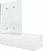 Vann Mexen Vega 550115070X9012030100, 150 x 70 cm, valge, viimistlusega ja 3-osalise läbipaistva ekraaniga 120 cm
