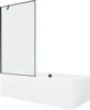 Vann Mexen Cube, 170 x 80 x 39 cm, valge, koos klaasseinaga 100 cm, must muster