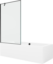 Vann Mexen Cube, 170 x 80 x 39 cm, valge, koos klaasseinaga 100 cm, must muster