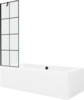 Vann seinaga Mexen Cube 550517080X9506007077, 170 x 80 x 39 cm, ristkülik, läbipaistev/valge