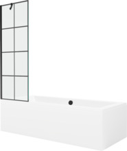 Vann seinaga Mexen Cube 550517080X9506007077, 170 x 80 x 39 cm, ristkülik, läbipaistev/valge