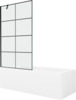 Vann Mexen Cubik 550315070X9510007077, 150 x 70 x 40 cm, ristkülik, läbipaistev/valge koos seinaga 100 cm, must muster