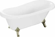 Vaba paigaldusega vann Mexen Retro, 53251507300-50, 150 x 73 cm, valge kuldsete jalgadega