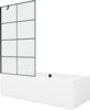 Vaba paigaldusega vann Mexen Cube 550517080X9510007077, 170 x 80 x 39 cm, valge musta klaasseinaga