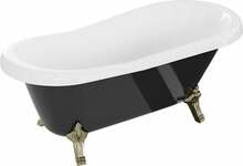 Vaba paigaldusega vann Mexen Retro, 53251707575-50, 170 x 75 cm, valge/must kuldsete jalgadega
