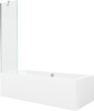 Vann Mexen Cube 550517080X9505000001, 170 x 80 x 39 cm, ristkülik, valge/läbipaistev klaasist seinaga