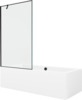 Vaba paigaldusega vann Mexen Cube 550518080X9510007070, 180 x 80 cm, viimistlusega ja klaasist seinaga 100 cm, valge/must