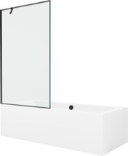 Vaba paigaldusega vann Mexen Cube 550518080X9510007070, 180 x 80 cm, viimistlusega ja klaasist seinaga 100 cm, valge/must