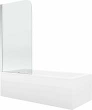 Vaba paigaldusega vann Mexen Cubik, 160 x 70 cm, valge, klaasist seinaga 75 cm, kroom