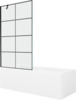 Vann Mexen Cubik 550316070X9510007077, 160 x 70 cm, ristkülik, läbipaistev/valge koos seinaga