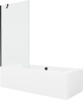 Vaba paigaldusega ristkülikukujuline vann Mexen Cube 550518080X9509000070, 180 x 80 cm, valge/must, klaasist seinaga 90 cm, läbipaistev