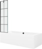 Vann Mexen Cube 550517080X9505007077, 170 x 80 x 39 cm, ristkülik, läbipaistev/valge klaasseinaga 50 cm, must muster