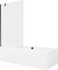 Vaba paigaldusega vann Mexen Cube 550517080X9510000070, 170 x 80 x 39 cm, ristkülikukujuline, läbipaistev/valge koos seinaga 100 cm