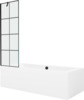Vaba paigaldusega vann Mexen Cube 550518080X9506007077, 180 x 80 x 39 cm, valge/must, koos seinaga